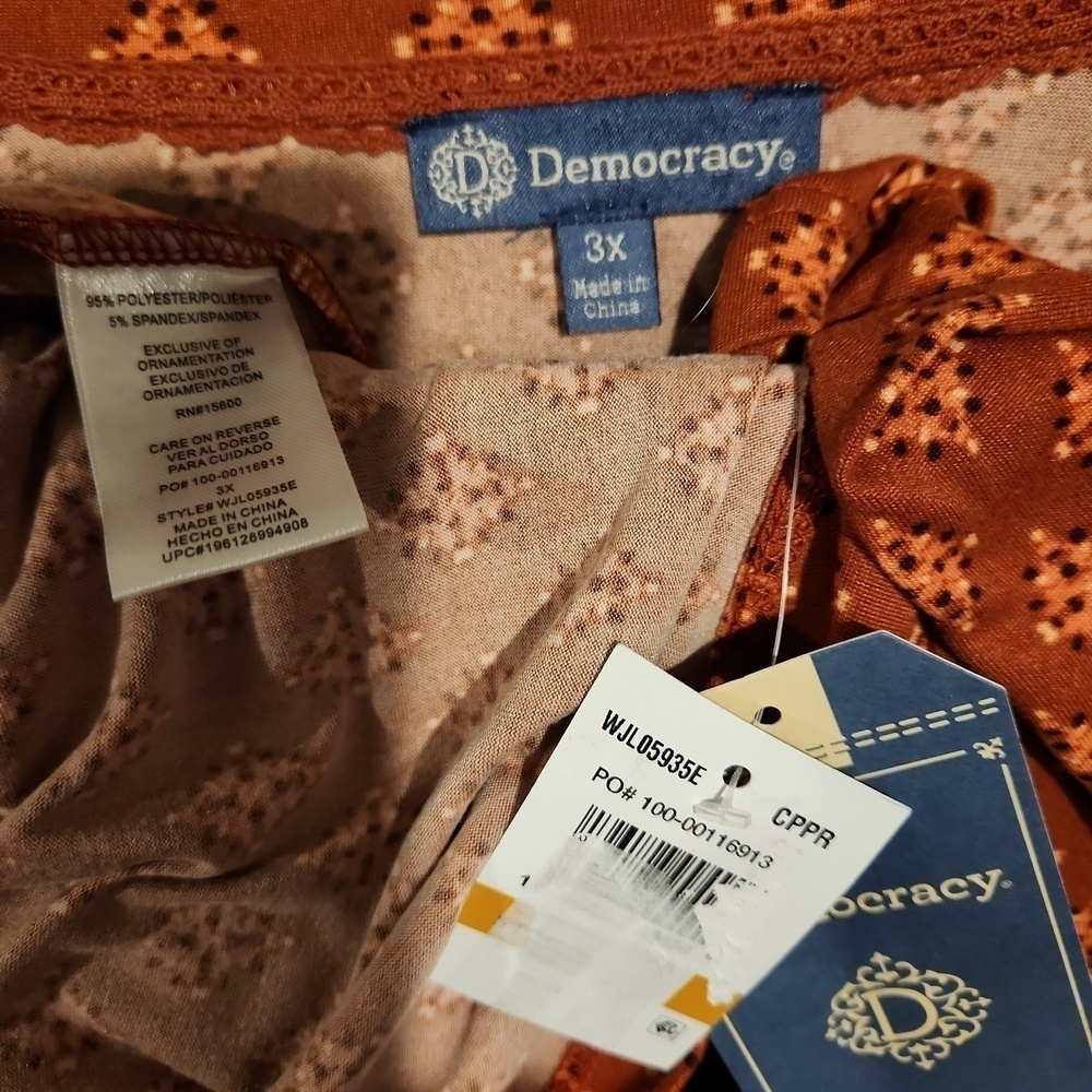 Democracy Women's Plus Size 3X Long Sleeve Top Rust NWT - Picture 4 of 5